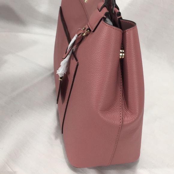 NWT Michael Kors Meredith Pink Rose Leather Tote - Picture 4 of 6